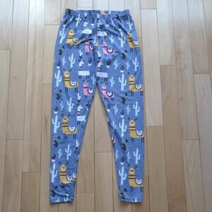 Llama Leggings Plus Size (Women's) Blue Yellow and White Soft Leggings